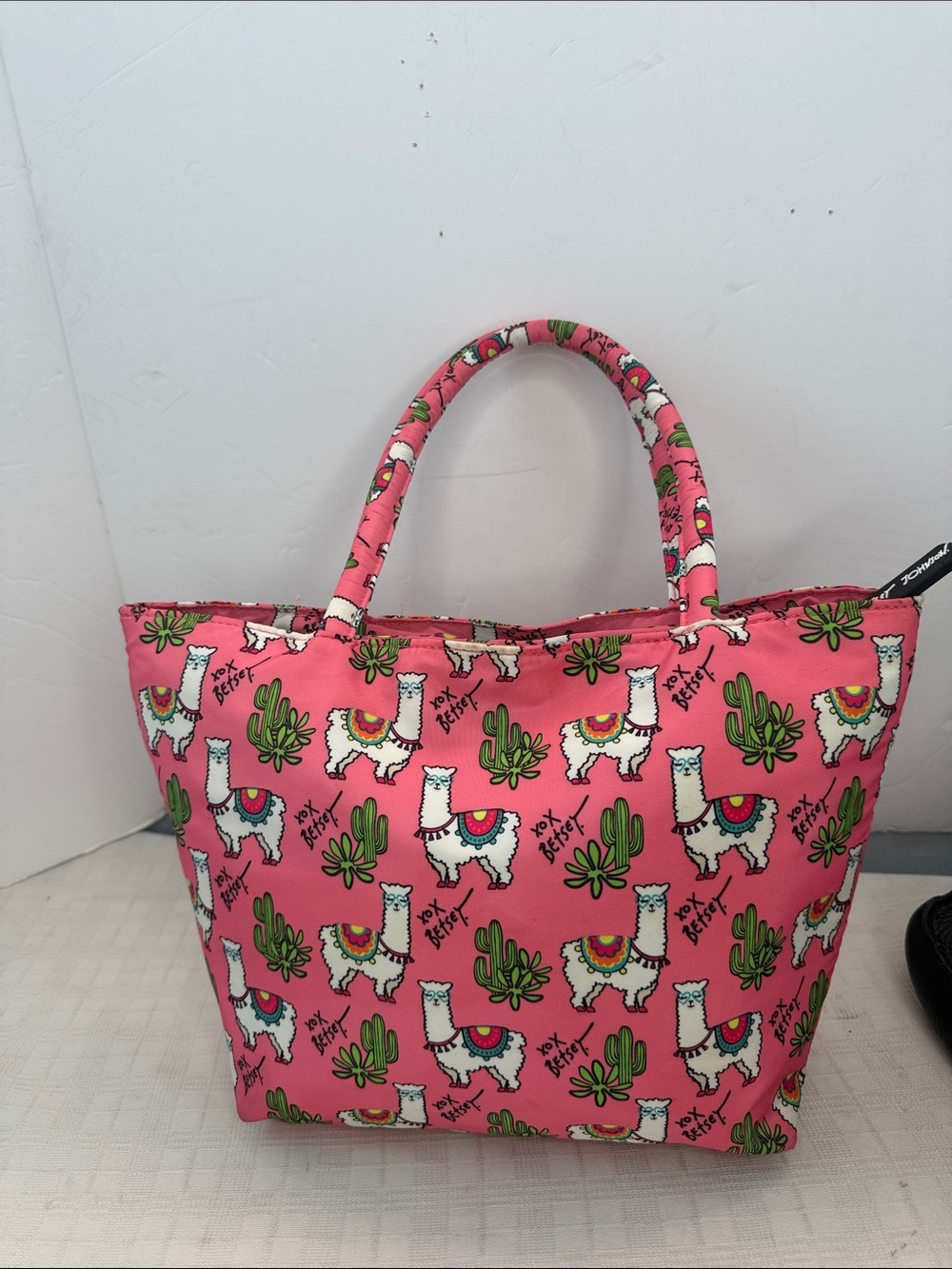 Betsey Johnson Pink Llama Print cooler Tote Bag - Women's Casual